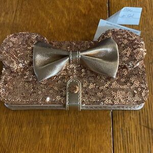 Sequin golden color, Mickey ears phone holder wallet
